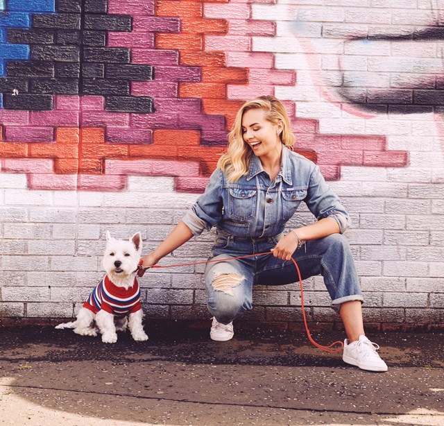 Röd, Vit & Blå Randig - Stickad Hundtröja